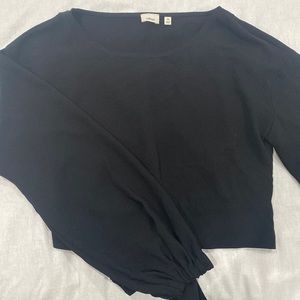 Aritzia Wilfred Black Blouse with Back Tie detail